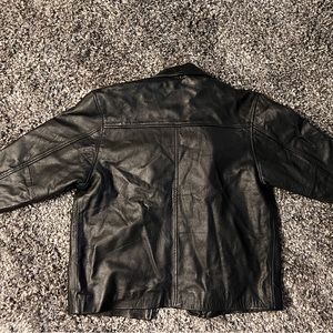 Unisex youth faux leather jacket warm for the spring